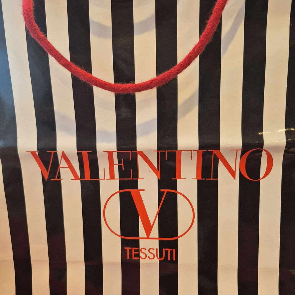 Vintage Valentino Black and White Striped Shopping  Bag TESSUTI - Picture 3 of 8